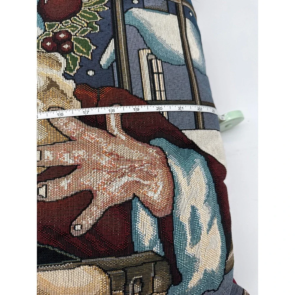 Vintage Santa Claus Tapestry Throw‎ Pillow 24x24 Holiday Decor